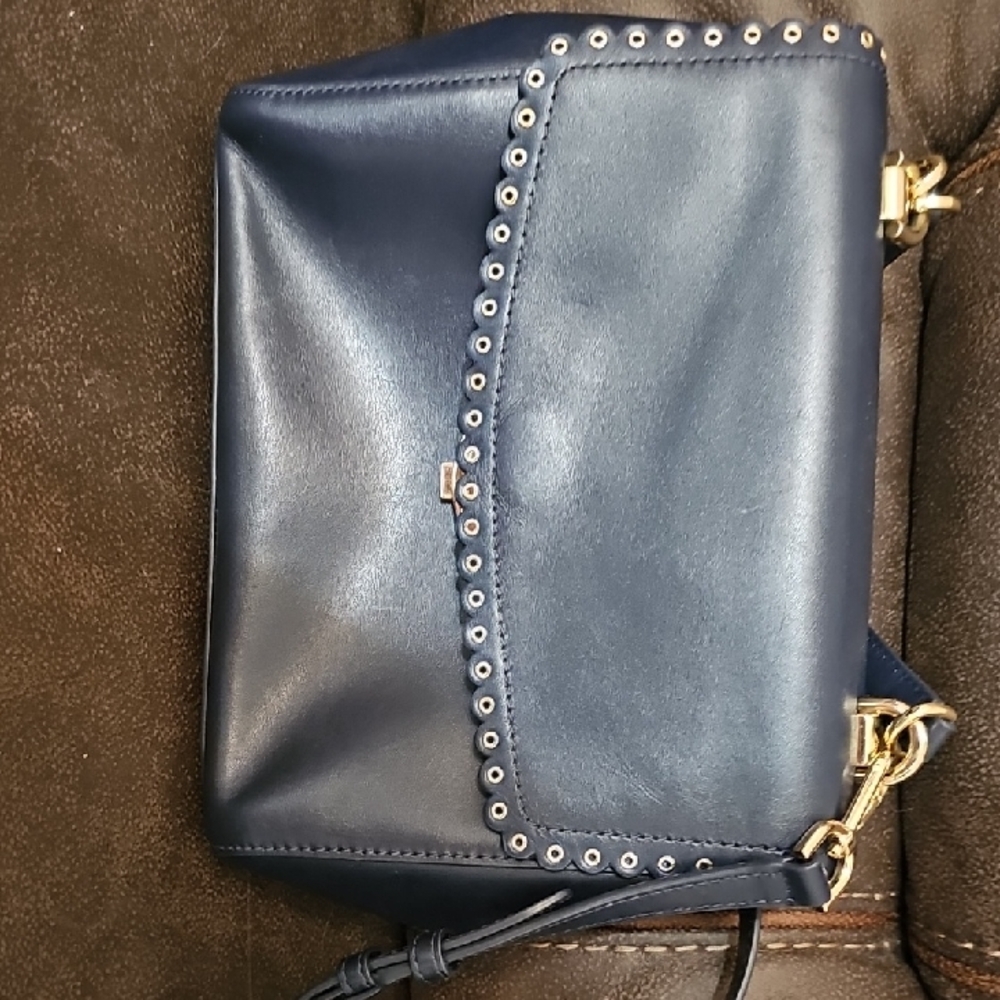 Michael Kors Navy Crossbody Bag with Gold Details